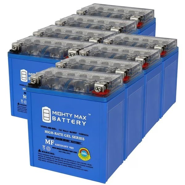 YTX7L-BSGEL12V 6AH Replacement Battery Compatible With Derbi Mulhacen 125 4T 07-09 - 8PK, Mighty Max Battery, Mfr#: MAX4001761